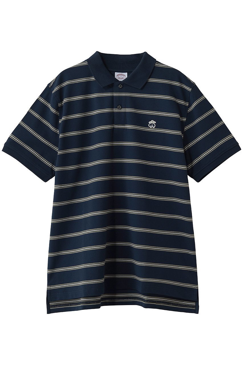 【ブルックス ブラザーズ/Brooks Brothers / MEN】の【MEN】コットン ストレッチピケ GFロゴワッペン ストライプ ポロシャツ Original Fit インテリア・キッズ・メンズ・レディースファッション・服の通販 founy(ファニー) 　ファッション　Fashion　メンズファッション　Fashion for Men　トップス・カットソー　Cut & Sew Tops　メンズシャツ　Shirts　ポロシャツ / きれいめカジュアルスタイル　Polo Shirts　アメリカン　American Style　ショート　Short, Short Length　ストライプ　Stripe, Striped Pattern　ストレッチ　Stretch, Stretchy Fabric　スリーブ　Sleeve, Long Sleeve / Short Sleeve　ボックス　Boxy, Box Shape　ポロシャツ　Polo Shirt, Collared Tee　エレガント 上品　Elegant　夏　Summer　新作・新入荷　New Arrivals / New In　ネイビー|ID: prp329100004943008 ipo3291000000037100762