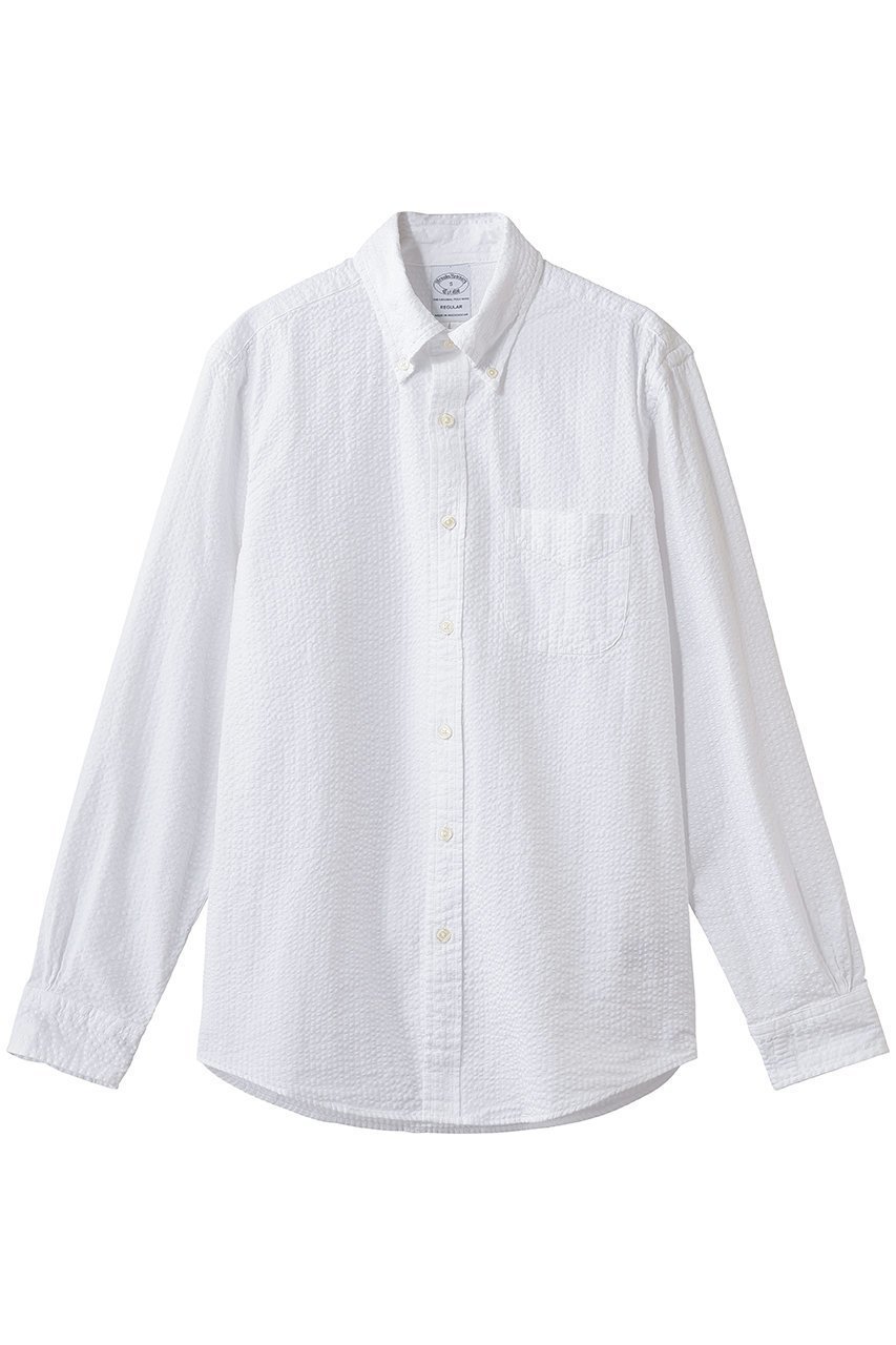 【ブルックス ブラザーズ/Brooks Brothers / MEN】の【MEN】ストレッチコットン シアサッカー ソリッド カジュアルシャツ Regular Fit 人気、トレンドファッション・服の通販 founy(ファニー) 　ファッション　Fashion　メンズファッション　Fashion for Men　おすすめ　Recommended / Our Picks　シンプル　Simple, Minimal　ストレッチ　Stretch, Stretchy Fabric　スポーツ　Sports, Activewear　スリーブ　Sleeve, Long Sleeve / Short Sleeve　センター　Center, Center Line　ダウン　Down, Puffer　ダブル　Double, Double-Breasted　フィット　Fit, Slim Fit　プリーツ　Pleats, Pleated　ボックス　Boxy, Box Shape　ポケット　Pocket, Pocket Detail　レギュラー　Regular, Standard Fit　ロング　Long, Long-Length　夏　Summer　新作・新入荷　New Arrivals / New In　無地　Plain, Solid Color　長袖　Long Sleeve, Full Sleeve　 other-1|ID: prp329100004943009 ipo3291000000037100767