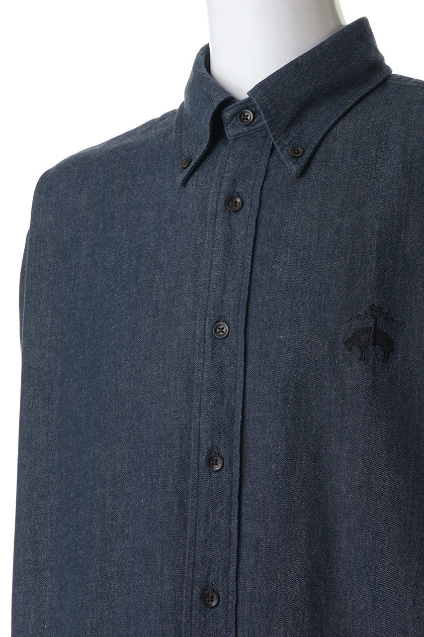 【ブルックス ブラザーズ/Brooks Brothers / MEN】の【MEN】 オンラインストア限定 ビッグGFロゴ デニムシャツ Traditional Fit 人気、トレンドファッション・服の通販 founy(ファニー) 　ファッション　Fashion　メンズファッション　Fashion for Men　アメリカン　American Style　春　Spring　ショート　Short, Short Length　スリーブ　Sleeve, Long Sleeve / Short Sleeve　センター　Center, Center Line　セーター　Sweater, Knitwear　ダウン　Down, Puffer　ダブル　Double, Double-Breasted　デニム　Denim, Jeans Material　長袖　Long Sleeve, Full Sleeve　ビッグ　Big, Oversized　フィット　Fit, Slim Fit　プリーツ　Pleats, Pleated　ボックス　Boxy, Box Shape　ポケット　Pocket, Pocket Detail　ロング　Long, Long-Length　ワイド　Wide, Wide Fit　S/S・春夏　SS, Spring/Summer, Warm Season　夏　Summer　新作・新入荷　New Arrivals / New In　other-5|ID: prp329100004943010 ipo3291000000037100779