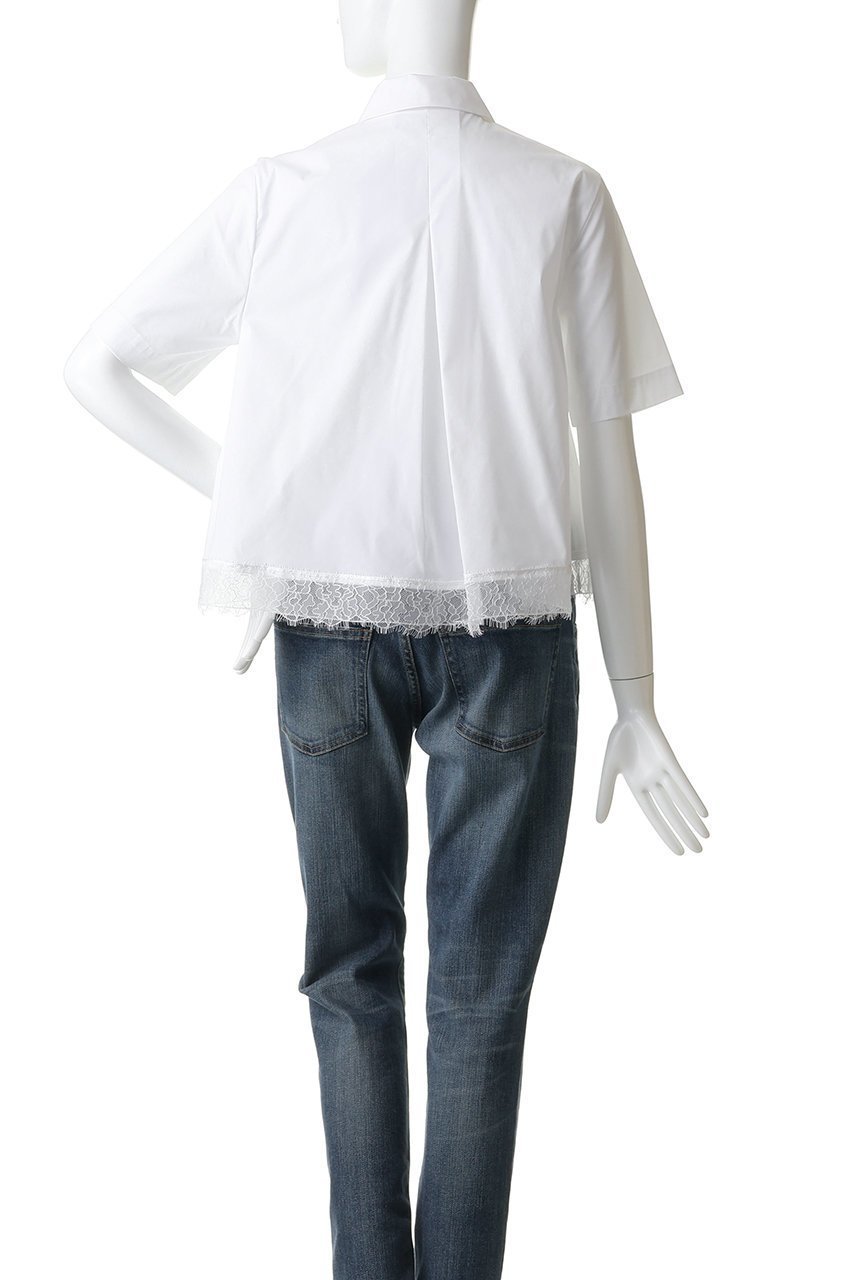 【マリリンムーン/MARILYN MOON】のヘムレースフレアシャツ 人気、トレンドファッション・服の通販 founy(ファニー) 　ファッション　Fashion　レディースファッション　Fashion for Women　トップス・カットソー　Cut & Sew Tops　シャツ・ブラウス・オフィスカジュアル　Elegant Blouses & Button-Ups　エレガント 上品　Elegant　オーガンジー　Organza Fabric　コンパクト　Compact, Small Size　ショート　Short, Short Length　スリーブ　Sleeve, Long Sleeve / Short Sleeve　バランス　Balance, Style Balance　ボトム　Bottoms, Lower Wear　モダン　Modern, Contemporary　レース　Lace, Lace Fabric　新作・新入荷　New Arrivals / New In　透かし　Cut-Out, Lacework　other-4|ID: prp329100004948293 ipo3291000000037133003