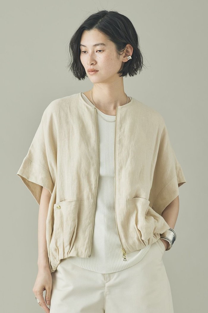 【カレンソロジー/Curensology】のフレンチリネンジップブラウス インテリア・キッズ・メンズ・レディースファッション・服の通販 founy(ファニー) https://founy.com/ ファッション Fashion レディースファッション Fashion for Women トップス・カットソー Cut & Sew Tops シャツ・ブラウス・オフィスカジュアル Elegant Blouses & Button-Ups エレガント 上品 Elegant ショート Short, Short Length ジップ Zip, Zipper スリーブ Sleeve, Long Sleeve / Short Sleeve フレンチ French, French Style フロント Front, Front Design ブルゾン Blouson, Bomber Jacket リネン Linen, Linen Fabric ワッシャー Washer, Crinkled Finish 人気 Popular, Best Seller 今季 This Season, Current Season 半袖 Short Sleeve, Half Sleeve 夏 Summer 新作・新入荷 New Arrivals / New In 春 Spring S/S・春夏 SS, Spring/Summer, Warm Season |ID: prp329100004948294 ipo3291000000037133005