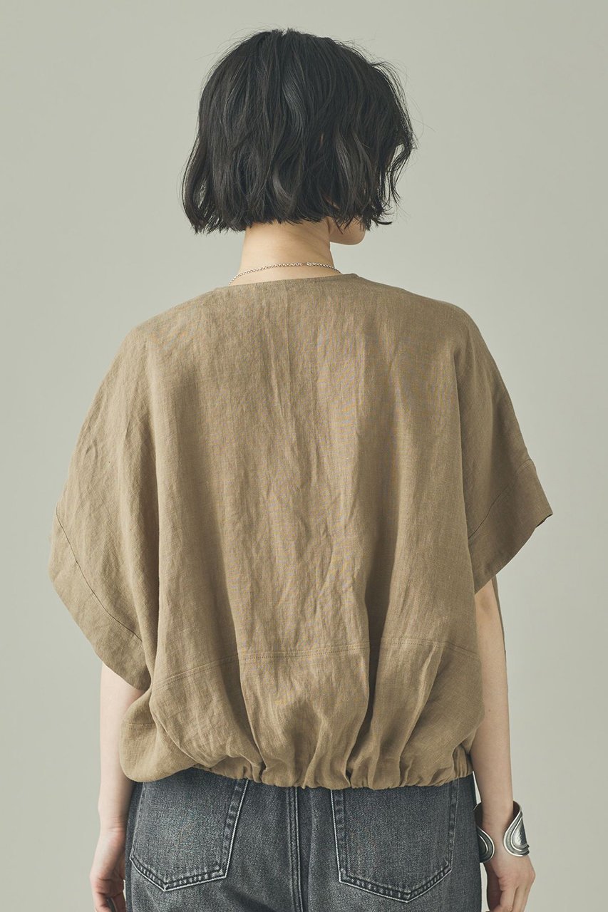 【カレンソロジー/Curensology】のフレンチリネンジップブラウス 人気、トレンドファッション・服の通販 founy(ファニー) 　ファッション　Fashion　レディースファッション　Fashion for Women　トップス・カットソー　Cut & Sew Tops　シャツ・ブラウス・オフィスカジュアル　Elegant Blouses & Button-Ups　エレガント 上品　Elegant　ショート　Short, Short Length　ジップ　Zip, Zipper　スリーブ　Sleeve, Long Sleeve / Short Sleeve　フレンチ　French, French Style　フロント　Front, Front Design　ブルゾン　Blouson, Bomber Jacket　リネン　Linen, Linen Fabric　ワッシャー　Washer, Crinkled Finish　人気　Popular, Best Seller　今季　This Season, Current Season　半袖　Short Sleeve, Half Sleeve　夏　Summer　新作・新入荷　New Arrivals / New In　春　Spring　S/S・春夏　SS, Spring/Summer, Warm Season　other-4|ID: prp329100004948294 ipo3291000000037133011