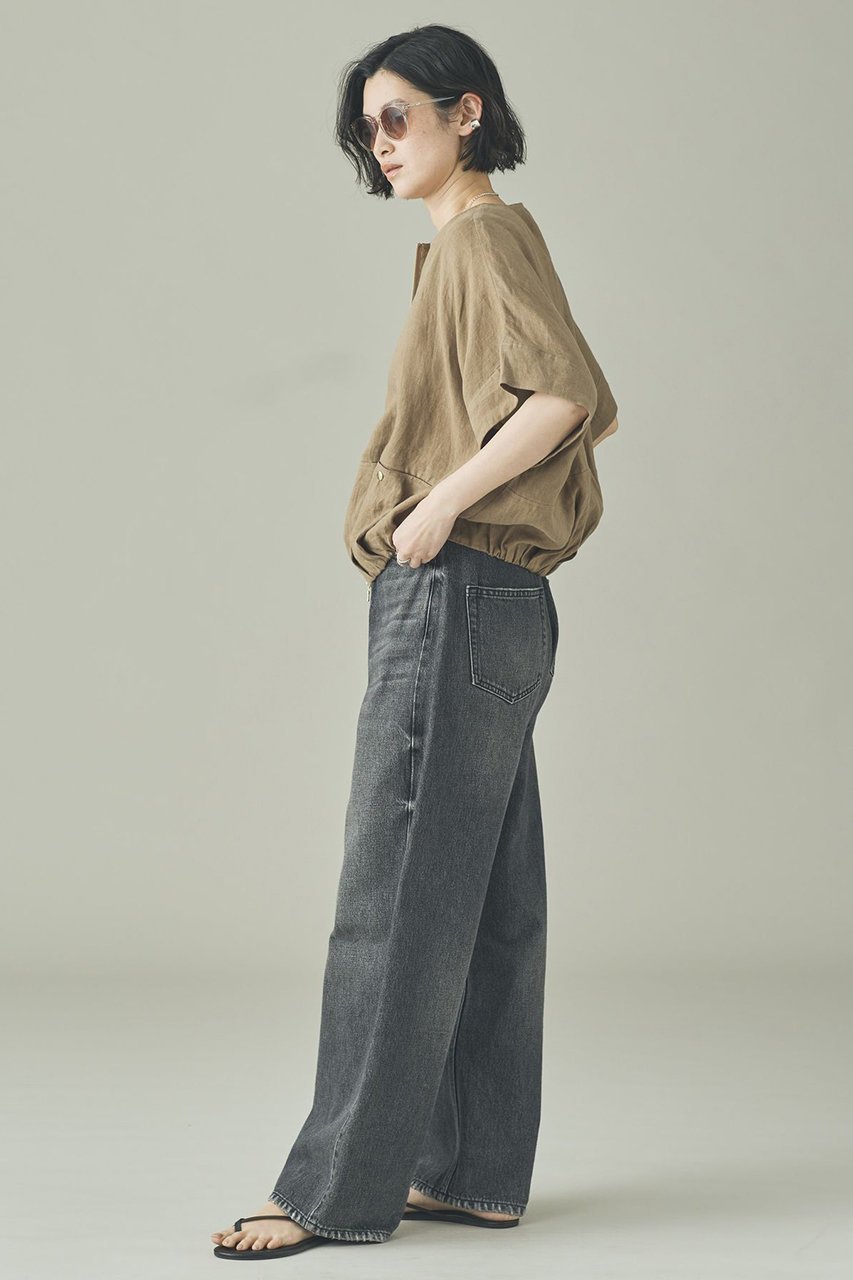 【カレンソロジー/Curensology】のフレンチリネンジップブラウス 人気、トレンドファッション・服の通販 founy(ファニー) 　ファッション　Fashion　レディースファッション　Fashion for Women　トップス・カットソー　Cut & Sew Tops　シャツ・ブラウス・オフィスカジュアル　Elegant Blouses & Button-Ups　エレガント 上品　Elegant　ショート　Short, Short Length　ジップ　Zip, Zipper　スリーブ　Sleeve, Long Sleeve / Short Sleeve　フレンチ　French, French Style　フロント　Front, Front Design　ブルゾン　Blouson, Bomber Jacket　リネン　Linen, Linen Fabric　ワッシャー　Washer, Crinkled Finish　人気　Popular, Best Seller　今季　This Season, Current Season　半袖　Short Sleeve, Half Sleeve　夏　Summer　新作・新入荷　New Arrivals / New In　春　Spring　S/S・春夏　SS, Spring/Summer, Warm Season　other-6|ID: prp329100004948294 ipo3291000000037133013