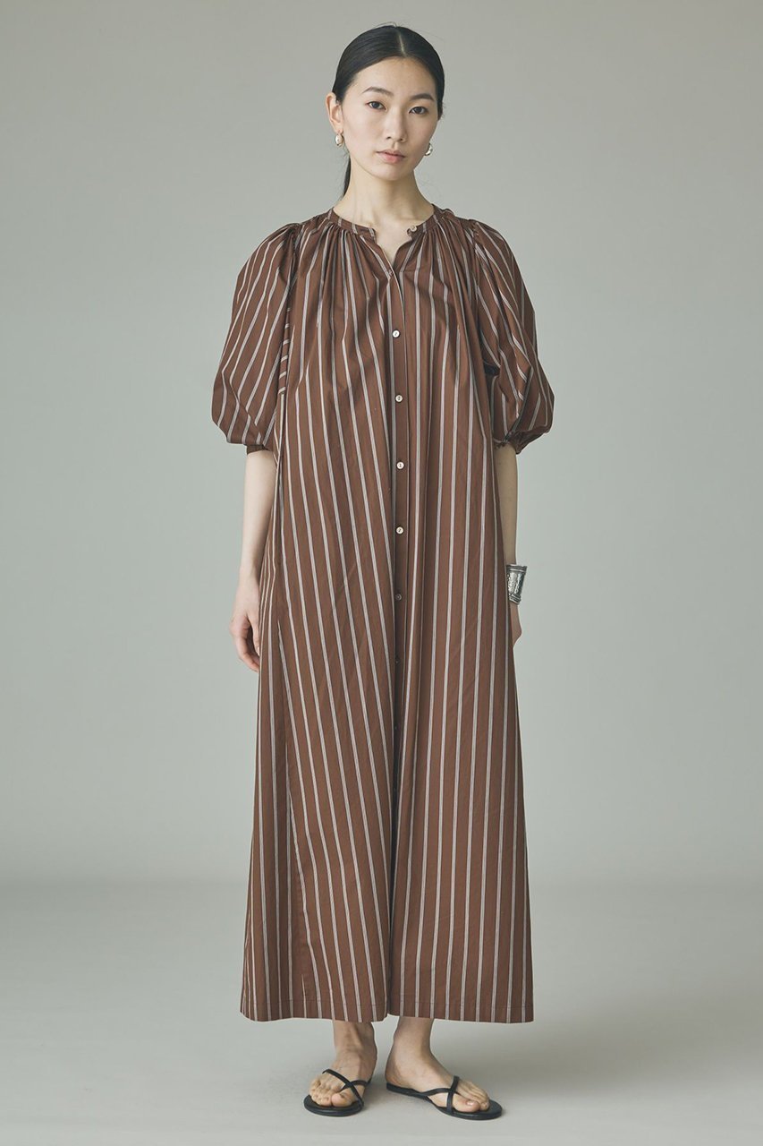 【カレンソロジー/Curensology】のストライプワンピース 人気、トレンドファッション・服の通販 founy(ファニー) 　ファッション　Fashion　レディースファッション　Fashion for Women　ワンピース　Dresses　チュニック　Tunic Tops & Dresses　おすすめ　Recommended / Our Picks　コンパクト　Compact, Small Size　サンダル　Sandals, Summer Shoes　ショルダー　Shoulder, Shoulder Strap　ストライプ　Stripe, Striped Pattern　スリーブ　Sleeve, Long Sleeve / Short Sleeve　チュニック　Tunic, Long Top　ロング　Long, Long-Length　エレガント 上品　Elegant　夏　Summer　新作・新入荷　New Arrivals / New In　 other-1|ID: prp329100004948296 ipo3291000000037133025