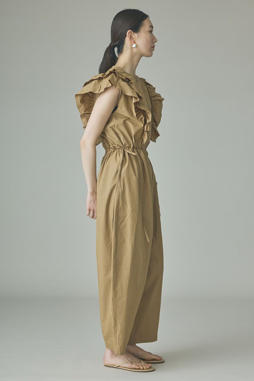 【カレンソロジー/Curensology】のコットンフリルオールインワン 人気、トレンドファッション・服の通販 founy(ファニー) 　ファッション　Fashion　レディースファッション　Fashion for Women　パンツ　Pants & Trousers　インド　Indian Textile　スリーブ　Sleeve, Long Sleeve / Short Sleeve　フリル　Frill, Ruffle　ブラウジング　Blouson Silhouette, Cinched Waist　リラックス　Relax, Relaxed Fit　おすすめ　Recommended / Our Picks　夏　Summer　新作・新入荷　New Arrivals / New In　other-3|ID: prp329100004948297 ipo3291000000037133040