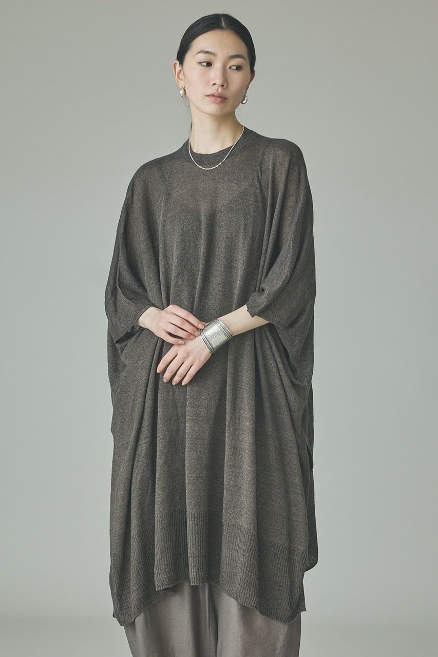 【カレンソロジー/Curensology】のリネンオーバーチュニック 人気、トレンドファッション・服の通販 founy(ファニー) 　ファッション　Fashion　レディースファッション　Fashion for Women　ワンピース　Dresses　チュニック　Tunic Tops & Dresses　シンプル　Simple, Minimal　チュニック　Tunic, Long Top　フォルム　Silhouette, Form　ホールガーメント　WholeGarment, Seamless Knit　ボトム　Bottoms, Lower Wear　ポンチョ　Poncho, Cape Style　リネン　Linen, Linen Fabric　リラックス　Relax, Relaxed Fit　新作・新入荷　New Arrivals / New In　other-2|ID: prp329100004948298 ipo3291000000037133050