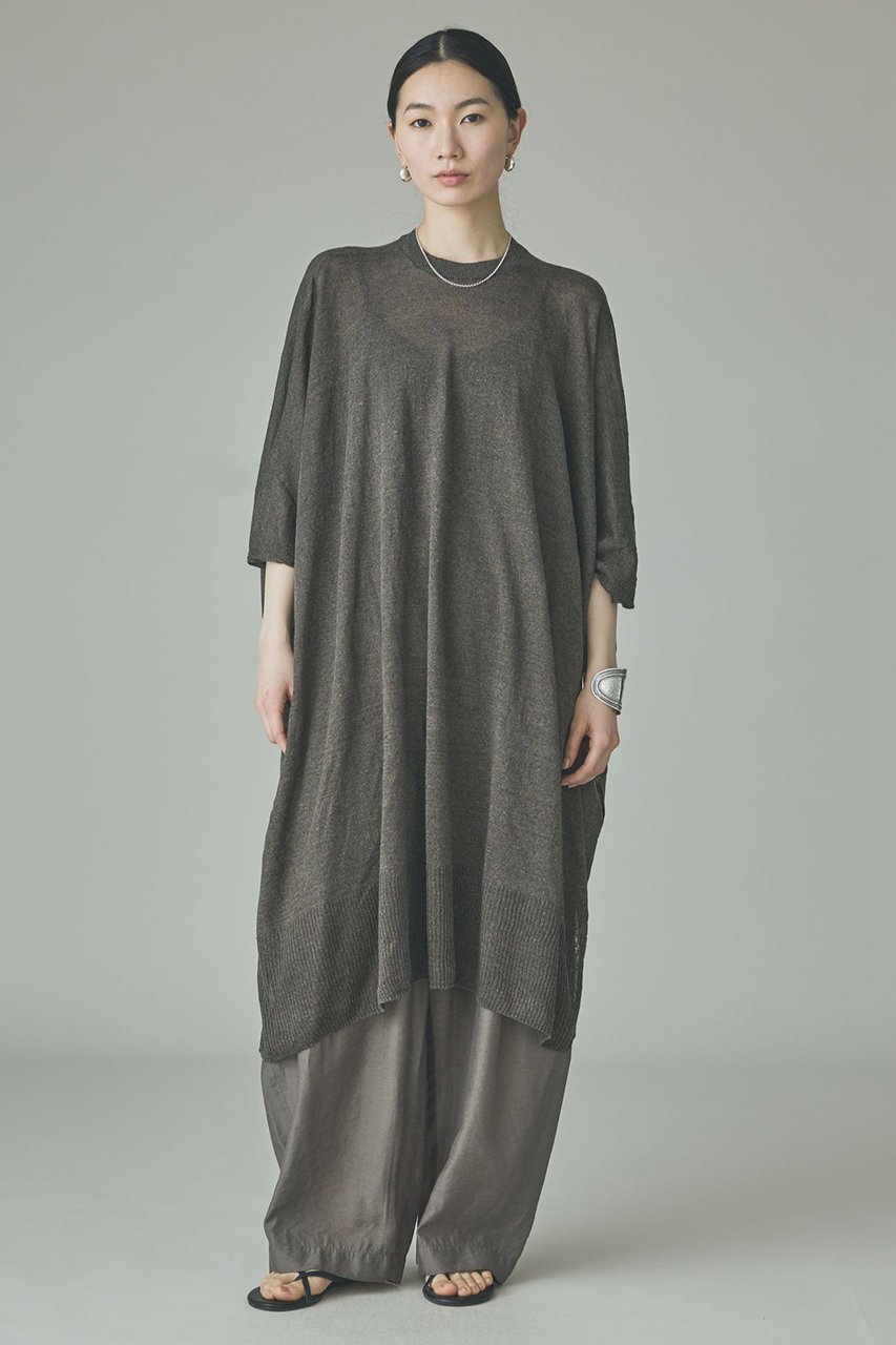 【カレンソロジー/Curensology】のリネンオーバーチュニック 人気、トレンドファッション・服の通販 founy(ファニー) 　ファッション　Fashion　レディースファッション　Fashion for Women　ワンピース　Dresses　チュニック　Tunic Tops & Dresses　シンプル　Simple, Minimal　チュニック　Tunic, Long Top　フォルム　Silhouette, Form　ホールガーメント　WholeGarment, Seamless Knit　ボトム　Bottoms, Lower Wear　ポンチョ　Poncho, Cape Style　リネン　Linen, Linen Fabric　リラックス　Relax, Relaxed Fit　新作・新入荷　New Arrivals / New In　other-5|ID: prp329100004948298 ipo3291000000037133053