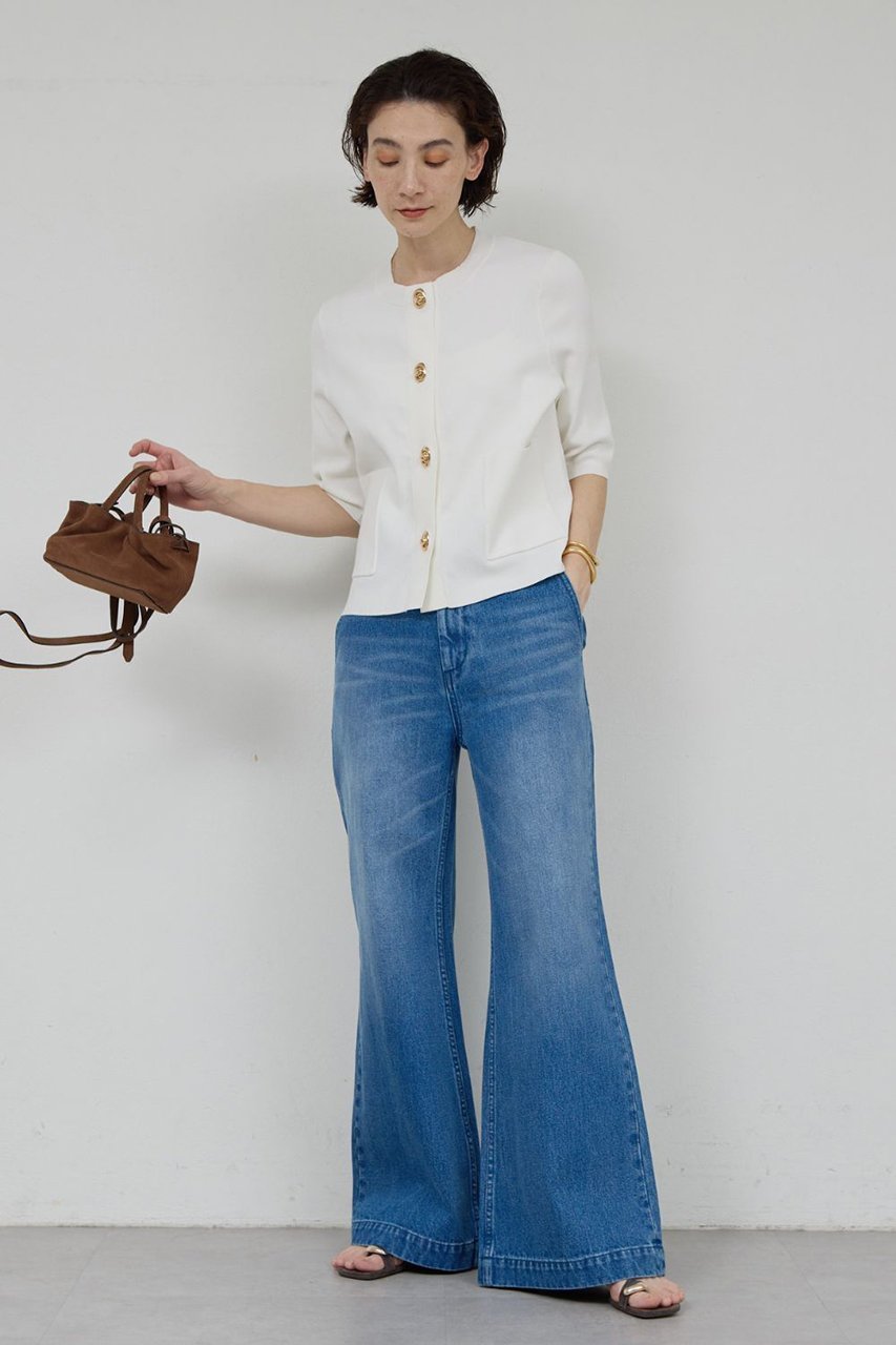 【ガリャルダガランテ/GALLARDAGALANTE】のフレアデニム 人気、トレンドファッション・服の通販 founy(ファニー) 　ファッション　Fashion　レディースファッション　Fashion for Women　パンツ　Pants & Trousers　デニムパンツ・ジーンズ・美脚デニム　Denim Jeans & Pants　デニム　Denim, Jeans Material　フレア　Flare, Flared　レース　Lace, Lace Fabric　エレガント 上品　Elegant　新作・新入荷　New Arrivals / New In　other-2|ID: prp329100004948304 ipo3291000000037133091