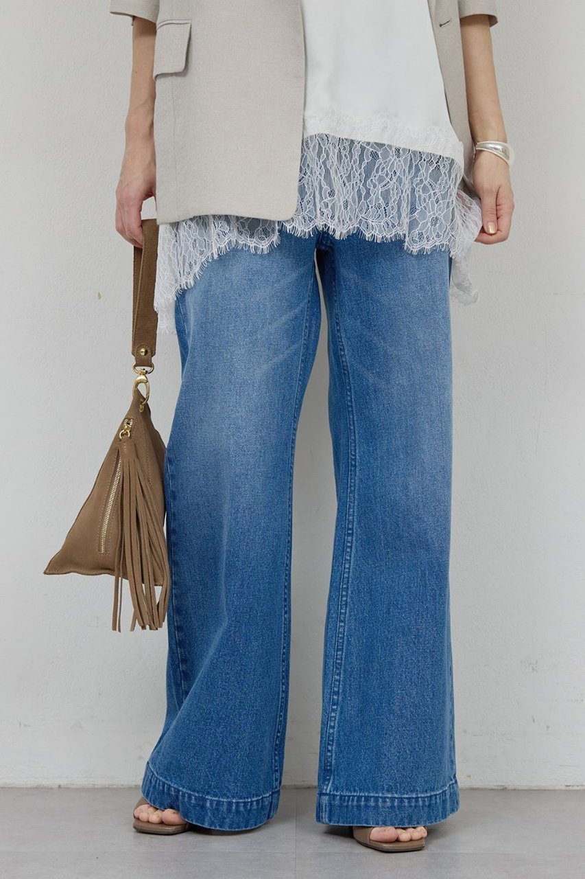 【ガリャルダガランテ/GALLARDAGALANTE】のフレアデニム 人気、トレンドファッション・服の通販 founy(ファニー) 　ファッション　Fashion　レディースファッション　Fashion for Women　パンツ　Pants & Trousers　デニムパンツ・ジーンズ・美脚デニム　Denim Jeans & Pants　デニム　Denim, Jeans Material　フレア　Flare, Flared　レース　Lace, Lace Fabric　エレガント 上品　Elegant　新作・新入荷　New Arrivals / New In　other-5|ID: prp329100004948304 ipo3291000000037133094