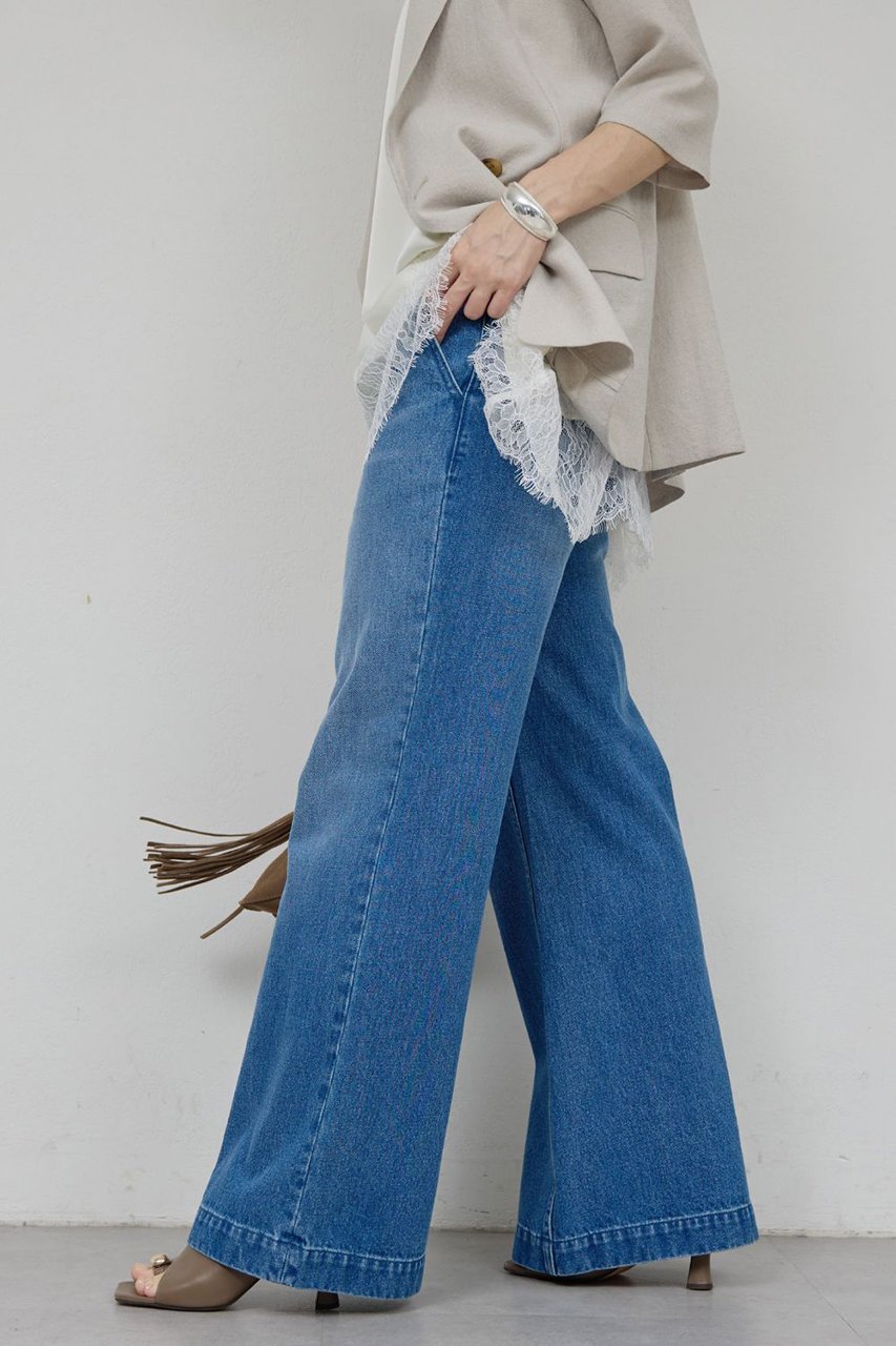 【ガリャルダガランテ/GALLARDAGALANTE】のフレアデニム 人気、トレンドファッション・服の通販 founy(ファニー) 　ファッション　Fashion　レディースファッション　Fashion for Women　パンツ　Pants & Trousers　デニムパンツ・ジーンズ・美脚デニム　Denim Jeans & Pants　デニム　Denim, Jeans Material　フレア　Flare, Flared　レース　Lace, Lace Fabric　エレガント 上品　Elegant　新作・新入荷　New Arrivals / New In　other-6|ID: prp329100004948304 ipo3291000000037133095