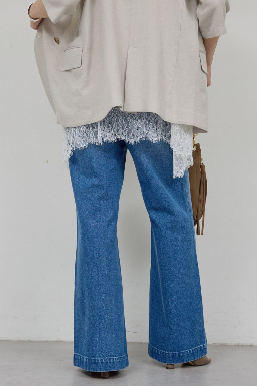 【ガリャルダガランテ/GALLARDAGALANTE】のフレアデニム 人気、トレンドファッション・服の通販 founy(ファニー) 　ファッション　Fashion　レディースファッション　Fashion for Women　パンツ　Pants & Trousers　デニムパンツ・ジーンズ・美脚デニム　Denim Jeans & Pants　デニム　Denim, Jeans Material　フレア　Flare, Flared　レース　Lace, Lace Fabric　エレガント 上品　Elegant　新作・新入荷　New Arrivals / New In　other-7|ID: prp329100004948304 ipo3291000000037133096
