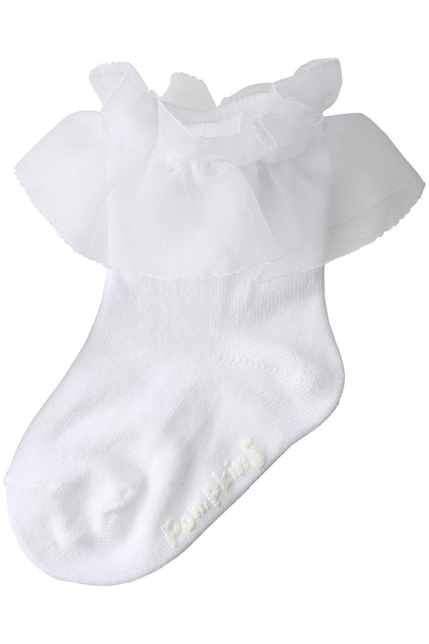 【ポプキンズ/POMPKINS / KIDS】の【KIDS】オーガンジーレースソックス 人気、トレンドファッション・服の通販 founy(ファニー) 　ファッション　Fashion　キッズファッション　Fashion for Kids　オケージョン　Occasion Wear　オーガンジー　Organza Fabric　ソックス　Socks, Hosiery　モノトーン　Monotone, Black and White　レース　Lace, Lace Fabric　再入荷　Restock / Back in Stock　定番　Standard, Basic Item　 other-1|ID: prp329100004948643 ipo3291000000037134517
