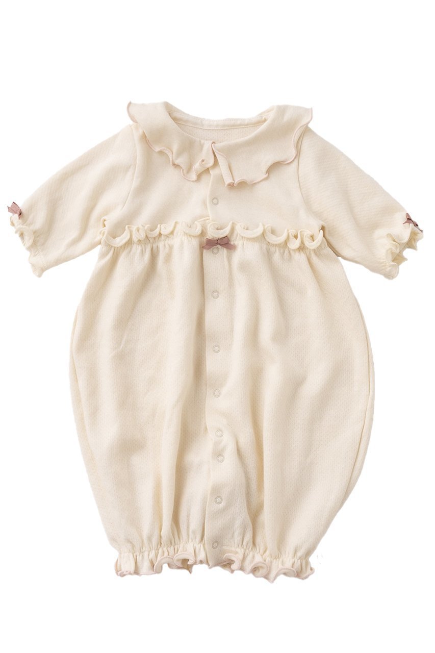 【ポプキンズ/POMPKINS / KIDS】の【BABY】コットンフライス2wayドレス インテリア・キッズ・メンズ・レディースファッション・服の通販 founy(ファニー) 　ファッション　Fashion　キッズファッション　Fashion for Kids　ワンピース　Dresses　なめらか　Smooth, Silky Texture　ドレス　Dress, One-Piece　バルーン　Balloon, Balloon Silhouette　フェミニン　Feminine, Girly　フリル　Frill, Ruffle　ベビー　Baby, Babywear　リボン　Ribbon, Bow　ロンパース　Romper, Jumpsuit　ピンク|ID: prp329100004948680 ipo3291000000037134771