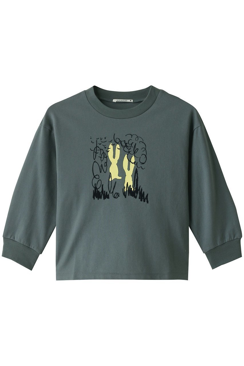 【ミナ ペルホネン/mina perhonen / KIDS】の【KIDS】cache-cache トップス グリーン 130/8Y インテリア・キッズ・メンズ・レディースファッション・服の通販 founy(ファニー) 　ファッション　Fashion　キッズファッション　Fashion for Kids　トップス・カットソー　Cut & Sew Tops　イラスト　Illustration　カットソー　Cut and Sewn Top　ハンド　Hand, Handmade　長袖　Long Sleeve, Full Sleeve　グリーン|ID: prp329100004948747 ipo3291000000037135127