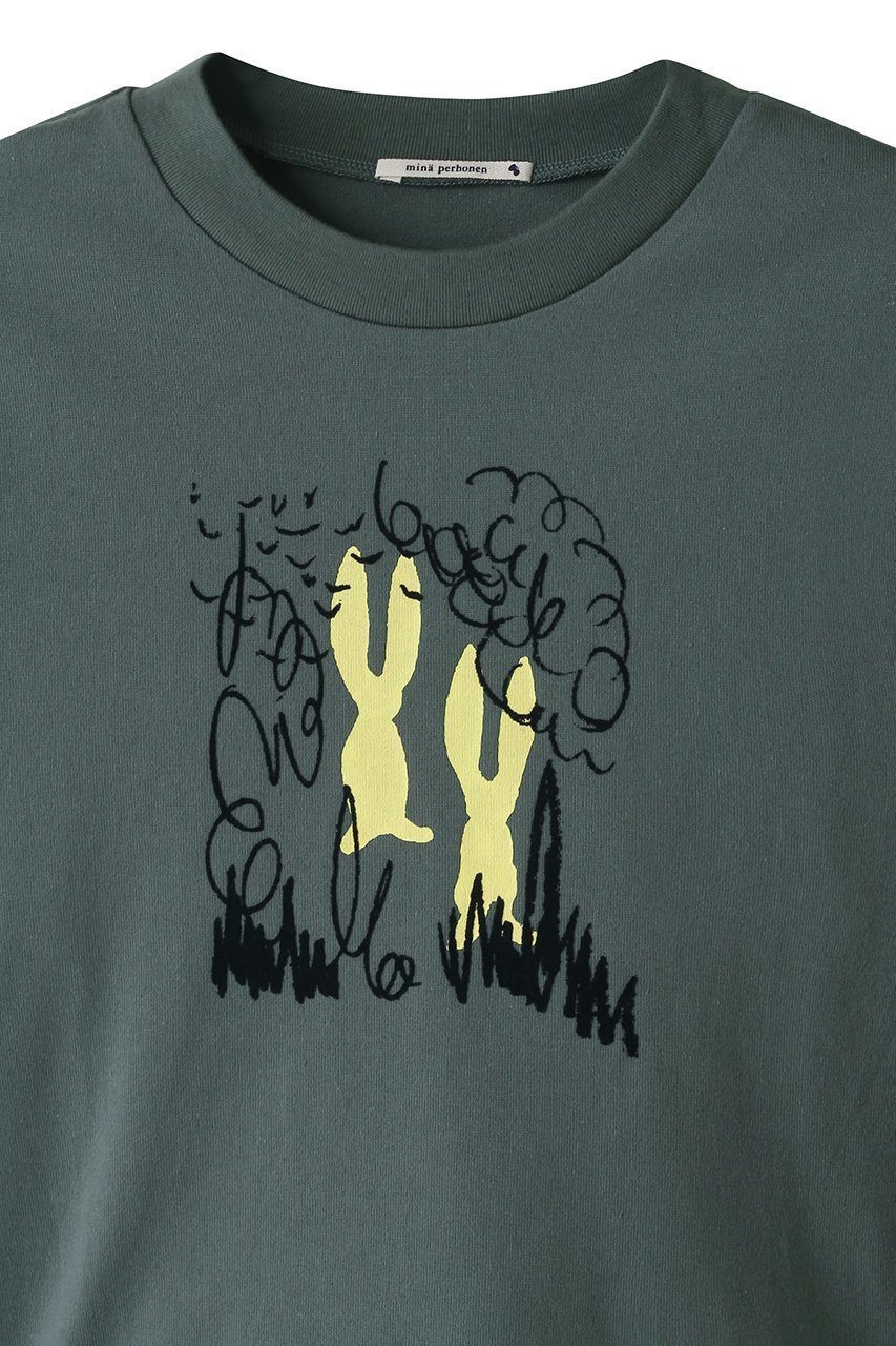 【ミナ ペルホネン/mina perhonen / KIDS】の【KIDS】cache-cache トップス グリーン 130/8Y 人気、トレンドファッション・服の通販 founy(ファニー) 　ファッション　Fashion　キッズファッション　Fashion for Kids　トップス・カットソー　Cut & Sew Tops　イラスト　Illustration　カットソー　Cut and Sewn Top　ハンド　Hand, Handmade　長袖　Long Sleeve, Full Sleeve　other-3|ID: prp329100004948747 ipo3291000000037135129