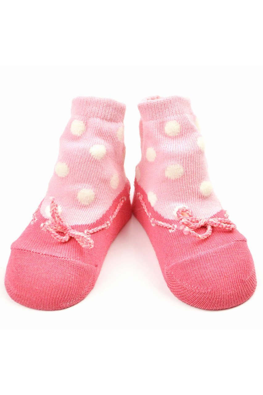 【ポプキンズ/POMPKINS / KIDS】の【BABY】【POP UP SOX】バレエシューズ風ドット柄ソックス インテリア・キッズ・メンズ・レディースファッション・服の通販 founy(ファニー) 　ファッション　Fashion　キッズファッション　Fashion for Kids　シューズ　Shoes, Footwear　ソックス　Socks, Hosiery　ドット　Polka Dot, Dot Pattern　バレエ　Ballet, Ballet Style　ベビー　Baby, Babywear　日本製　Made In Japan　ピンク|ID: prp329100004948822 ipo3291000000037135599