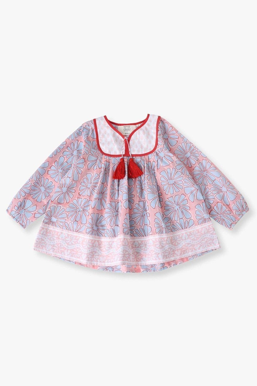 【その他のブランド/Other】の【KIDS】【RH別注】【SZ Blockprints】トロピカルプリントチュニック インテリア・キッズ・メンズ・レディースファッション・服の通販 founy(ファニー) 　ファッション　Fashion　キッズファッション　Fashion for Kids　ワンピース　Dresses　スペシャル　Special, Limited Edition　チュニック　Tunic, Long Top　プリント　Print, Printed Pattern　別注　Limited Edition, Custom Order　ピンク|ID: prp329100004948853 ipo3291000000037135809