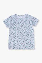 【その他のブランド/Other】の【KIDS】フラワープリントTシャツ 人気、トレンドファッション・服の通販 founy(ファニー) ファッション Fashion キッズファッション Fashion for Kids トップス・カットソー Cut & Sew Tops コンパクト Compact, Small Size テレコ Ribbed, Rib Stitch フィット Fit, Slim Fit フラワー Flower, Floral プリント Print, Printed Pattern thumbnail ブルー|ID: prp329100004948856 ipo3291000000037135836
