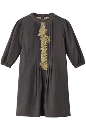 【ミナ ペルホネン/mina perhonen / KIDS】の【KIDS】forest parade ワンピース ダークネイビー 130/8Y 人気、トレンドファッション・服の通販 founy(ファニー) ファッション Fashion キッズファッション Fashion for Kids ワンピース Dresses エレガント 上品 Elegant ギャザー Gathered, Ruffled フロント Front, Front Design モチーフ Motif, Design Theme |ID:prp329100004948894