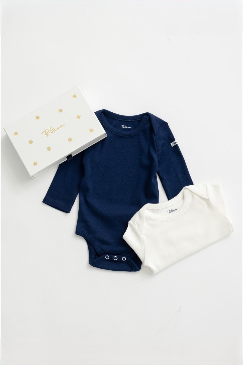 【その他のブランド/Other】の【BABY】ロンパース ギフトボックス インテリア・キッズ・メンズ・レディースファッション・服の通販 founy(ファニー) 　ファッション　Fashion　キッズファッション　Fashion for Kids　おすすめ　Recommended / Our Picks　ギフト プレゼント　Gift / Present　パイピング　Piping, Trim Design　ボックス　Boxy, Box Shape　ロンパース　Romper, Jumpsuit　定番　Standard, Basic Item　ホワイト&ネイビー|ID: prp329100004948908 ipo3291000000037136237
