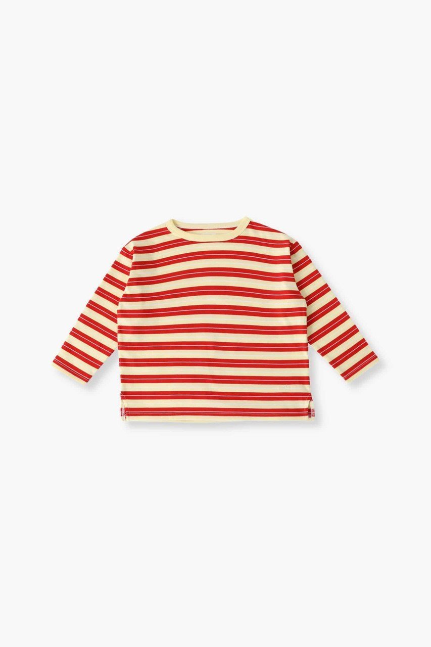 【その他のブランド/Other】の【KIDS】マルチストライプ Tシャツ インテリア・キッズ・メンズ・レディースファッション・服の通販 founy(ファニー) 　ファッション　Fashion　キッズファッション　Fashion for Kids　トップス・カットソー　Cut & Sew Tops　ストライプ　Stripe, Striped Pattern　デニム　Denim, Jeans Material　ファブリック　Fabric, Textile　ボーダー　Border, Stripe　レッド|ID: prp329100004948969 ipo3291000000037136692