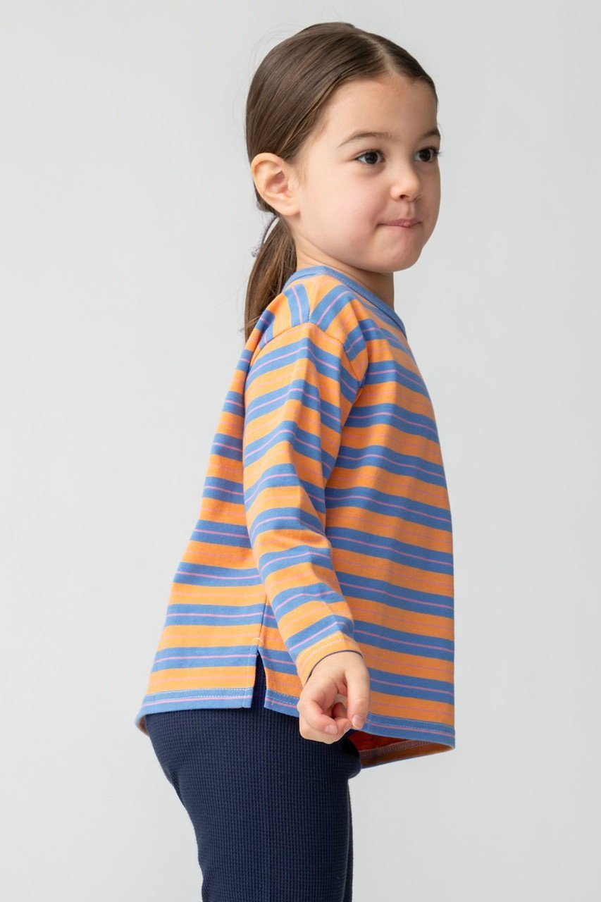 【その他のブランド/Other】の【KIDS】マルチストライプ Tシャツ 人気、トレンドファッション・服の通販 founy(ファニー) 　ファッション　Fashion　キッズファッション　Fashion for Kids　トップス・カットソー　Cut & Sew Tops　ストライプ　Stripe, Striped Pattern　デニム　Denim, Jeans Material　ファブリック　Fabric, Textile　ボーダー　Border, Stripe　other-2|ID: prp329100004948969 ipo3291000000037136694