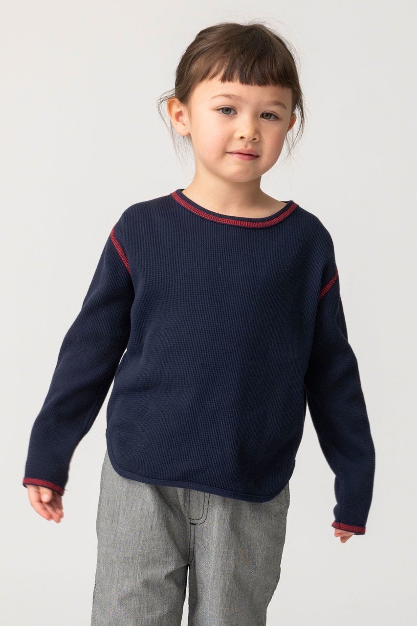 【その他のブランド/Other】の【KIDS】ワッフル ロングスリーブTシャツ 人気、トレンドファッション・服の通販 founy(ファニー) 　ファッション　Fashion　キッズファッション　Fashion for Kids　トップス・カットソー　Cut & Sew Tops　スリーブ　Sleeve, Long Sleeve / Short Sleeve　ロング　Long, Long-Length　ワッフル　Waffle, Waffle Knit　other-3|ID: prp329100004948971 ipo3291000000037136722