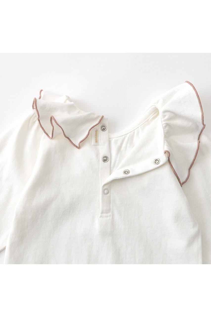 【マールマール/MARLMARL / KIDS】の【BABY】bodysuits pintuck frill 人気、トレンドファッション・服の通販 founy(ファニー) 　ファッション　Fashion　キッズファッション　Fashion for Kids　おすすめ　Recommended / Our Picks　カットソー　Cut and Sewn Top　スーツ　Suit, Formalwear　ハーフ　Half, Half-Length　フリル　Frill, Ruffle　ベビー　Baby, Babywear　ロンパース　Romper, Jumpsuit　エレガント 上品　Elegant　other-4|ID: prp329100004949044 ipo3291000000037137428