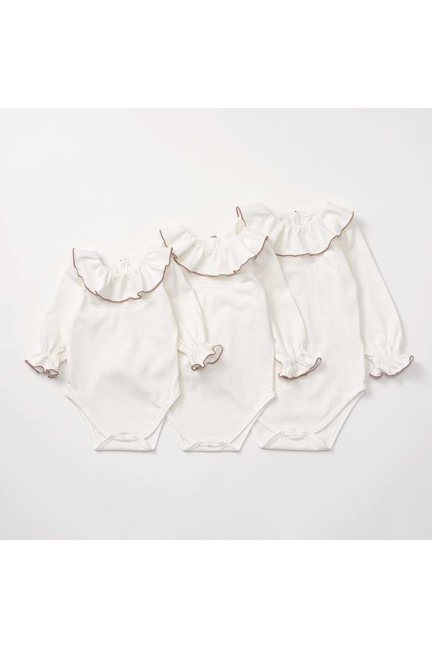 【マールマール/MARLMARL / KIDS】の【BABY】bodysuits pintuck frill 人気、トレンドファッション・服の通販 founy(ファニー) 　ファッション　Fashion　キッズファッション　Fashion for Kids　おすすめ　Recommended / Our Picks　カットソー　Cut and Sewn Top　スーツ　Suit, Formalwear　ハーフ　Half, Half-Length　フリル　Frill, Ruffle　ベビー　Baby, Babywear　ロンパース　Romper, Jumpsuit　エレガント 上品　Elegant　other-8|ID: prp329100004949044 ipo3291000000037137434