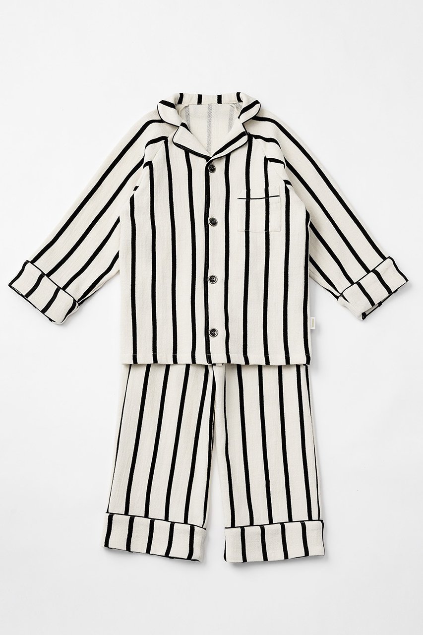 【マールマール/MARLMARL / KIDS】の【KIDS】ナイトウェア calmy stripe/110-120 110-120cm インテリア・キッズ・メンズ・レディースファッション・服の通販 founy(ファニー) 　ファッション　Fashion　キッズファッション　Fashion for Kids　トップス・カットソー　Cut & Sew Tops　セパレート　Separate, Two-Piece　パイピング　Piping, Trim Design　ベビー　Baby, Babywear　stripe/110-120|ID: prp329100004949067 ipo3291000000037137688
