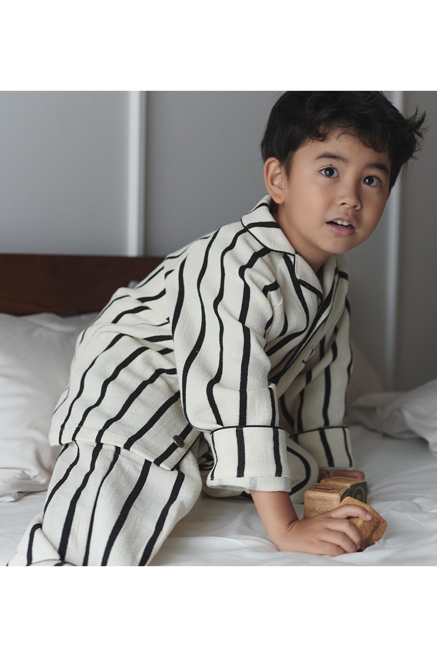 【マールマール/MARLMARL / KIDS】の【KIDS】ナイトウェア calmy stripe/110-120 110-120cm 人気、トレンドファッション・服の通販 founy(ファニー) 　ファッション　Fashion　キッズファッション　Fashion for Kids　トップス・カットソー　Cut & Sew Tops　セパレート　Separate, Two-Piece　パイピング　Piping, Trim Design　ベビー　Baby, Babywear　other-8|ID: prp329100004949067 ipo3291000000037137701