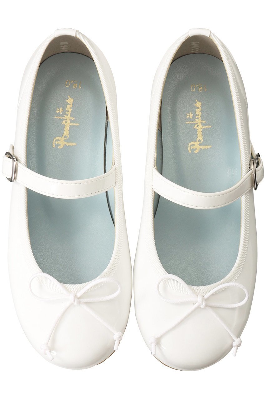 【ポプキンズ/POMPKINS / KIDS】の【KIDS】ストラップバレエシューズ ブラック 21 インテリア・キッズ・メンズ・レディースファッション・服の通販 founy(ファニー) 　ファッション　Fashion　キッズファッション　Fashion for Kids　ガーリー　Girly, Feminine Style　シューズ　Shoes, Footwear　ソックス　Socks, Hosiery　バレエ　Ballet, Ballet Style　フォルム　Silhouette, Form　プレーン　Plain, Simple　ラップ　Wrap, Wrap Design　リボン　Ribbon, Bow　エレガント 上品　Elegant　ホワイト|ID: prp329100004949136 ipo3291000000037138300