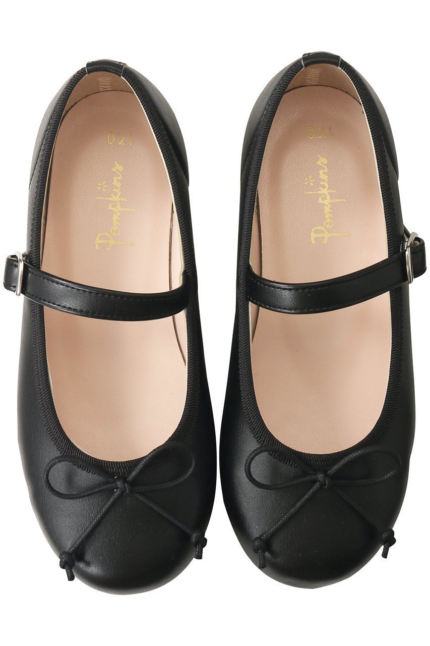 【ポプキンズ/POMPKINS / KIDS】の【KIDS】ストラップバレエシューズ ブラック 21 インテリア・キッズ・メンズ・レディースファッション・服の通販 founy(ファニー) 　ファッション　Fashion　キッズファッション　Fashion for Kids　ガーリー　Girly, Feminine Style　シューズ　Shoes, Footwear　ソックス　Socks, Hosiery　バレエ　Ballet, Ballet Style　フォルム　Silhouette, Form　プレーン　Plain, Simple　ラップ　Wrap, Wrap Design　リボン　Ribbon, Bow　エレガント 上品　Elegant　ブラック|ID: prp329100004949136 ipo3291000000037138301