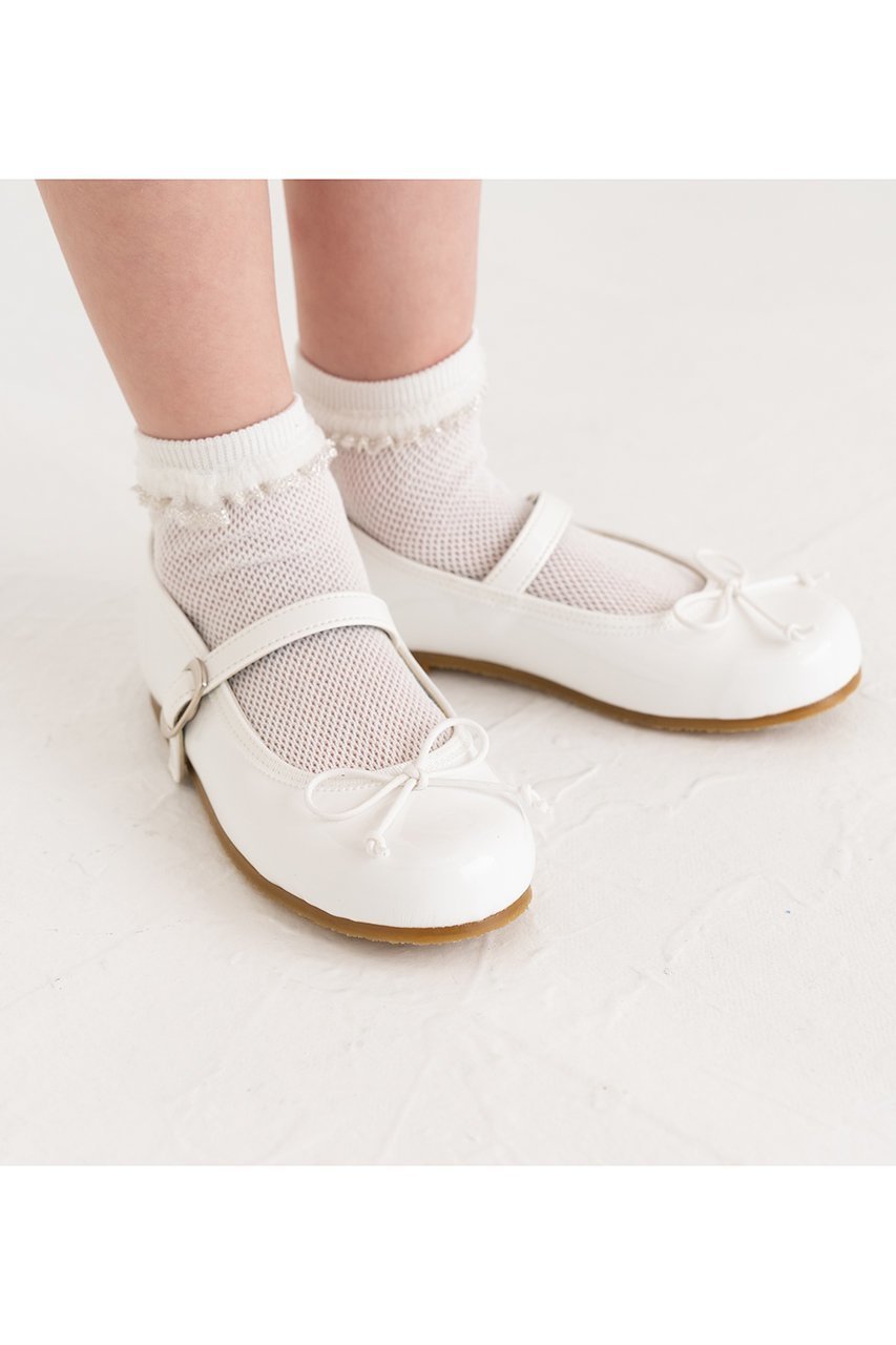 【ポプキンズ/POMPKINS / KIDS】の【KIDS】ストラップバレエシューズ ブラック 21 人気、トレンドファッション・服の通販 founy(ファニー) 　ファッション　Fashion　キッズファッション　Fashion for Kids　ガーリー　Girly, Feminine Style　シューズ　Shoes, Footwear　ソックス　Socks, Hosiery　バレエ　Ballet, Ballet Style　フォルム　Silhouette, Form　プレーン　Plain, Simple　ラップ　Wrap, Wrap Design　リボン　Ribbon, Bow　エレガント 上品　Elegant　other-6|ID: prp329100004949136 ipo3291000000037138310