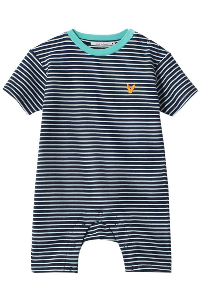 【ミナ ペルホネン/mina perhonen / KIDS】の【BABY】horisontti ロンパース ネイビー 80/18M インテリア・キッズ・メンズ・レディースファッション・服の通販 founy(ファニー) https://founy.com/ ファッション Fashion キッズファッション Fashion for Kids なめらか Smooth, Silky Texture ベビー Baby, Babywear ロンパース Romper, Jumpsuit ワンポイント One Point, Statement Accent 半袖 Short Sleeve, Half Sleeve 夏 Summer |ID: prp329100004949199 ipo3291000000037138861