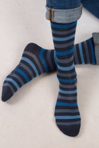 【ブルーフォレ/BLEUFORET / MEN】の【MEN】7122 マルチカラーボーダーソックス ネイビー|ID: prp329100004949229 ipo3291000000037139049