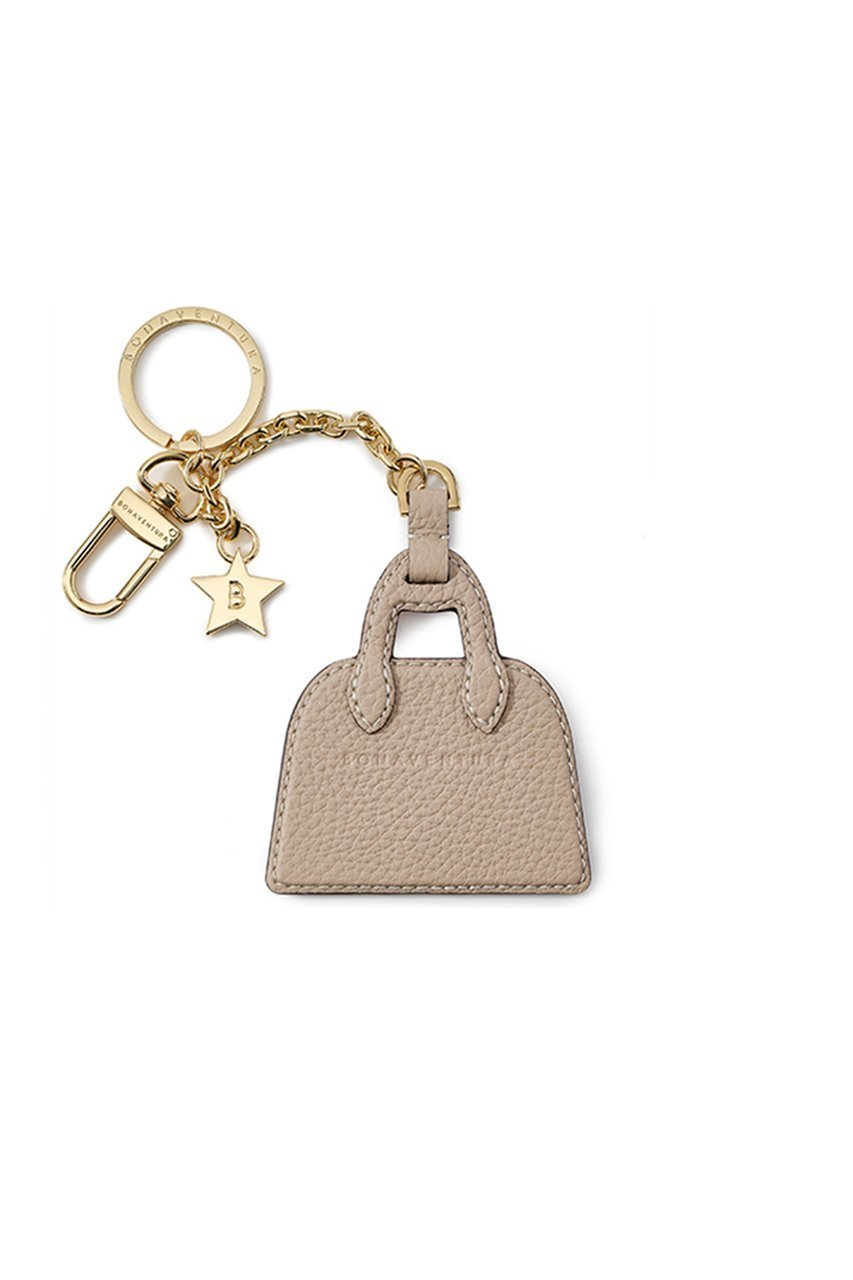 【ボナベンチュラ/BONAVENTURA】の【UNISEX】レザー エマ バッグ キーホルダー インテリア・キッズ・メンズ・レディースファッション・服の通販 founy(ファニー) 　ファッション　Fashion　レディースファッション　Fashion for Women　ユニセックス　Unisex, Genderless　おすすめ　Recommended / Our Picks　キーホルダー　Keychain, Key Holder　ギフト プレゼント　Gift / Present　チャーム　Charm, Pendant　フォルム　Silhouette, Form　メタル　Metal, Metal Parts　ラップ　Wrap, Wrap Design　エレガント 上品　Elegant　グレージュ×シェル|ID: prp329100004949809 ipo3291000000037144885