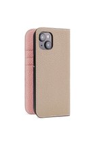 【ボナベンチュラ/BONAVENTURA】のiPhone14 ダイアリーケース シュリンクレザー グレージュ x コーラルピンク|ID: prp329100004950019 ipo3291000000037146369