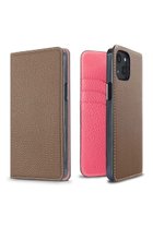 【ボナベンチュラ/BONAVENTURA】のiPhone12/12Pro ダイアリーケース シュリンクレザー エトープ x アザレピンク|ID: prp329100004950044 ipo3291000000037146545