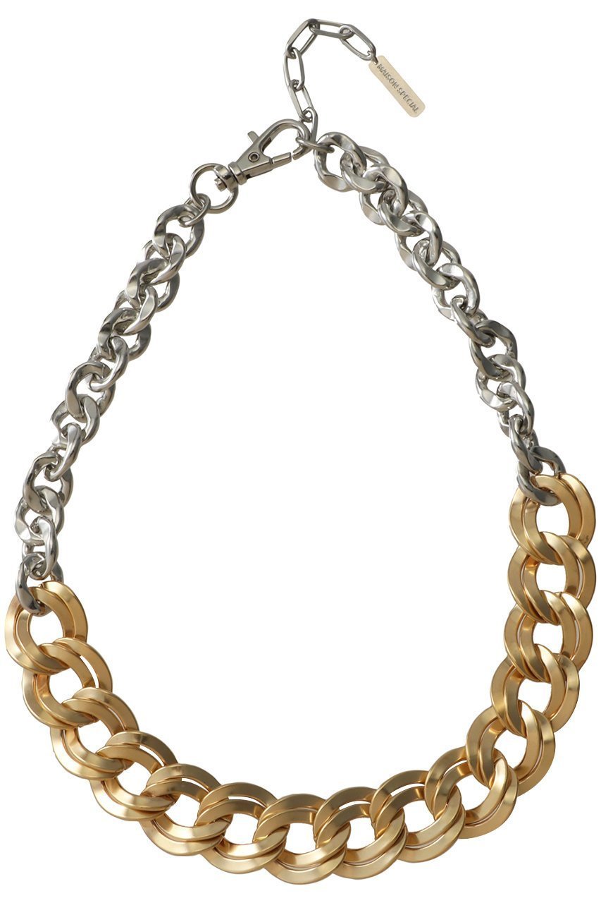 【メゾンスペシャル/MAISON SPECIAL】のバイカラーチェーンショートネックレス 人気、トレンドファッション・服の通販 founy(ファニー) 　ファッション　Fashion　レディースファッション　Fashion for Women　ジュエリー　Jewelry　ネックレス　Necklaces & Pendants　おすすめ　Recommended / Our Picks　シルバー　Silver, Metallic Silver　シンプル　Simple, Minimal　チェーン　Chain, Chain Strap　ネックレス　Necklace, Pendant Necklace　フェイス　Face, Facial Design　フロント　Front, Front Design　other-3|ID: prp329100004950652 ipo3291000000037151325