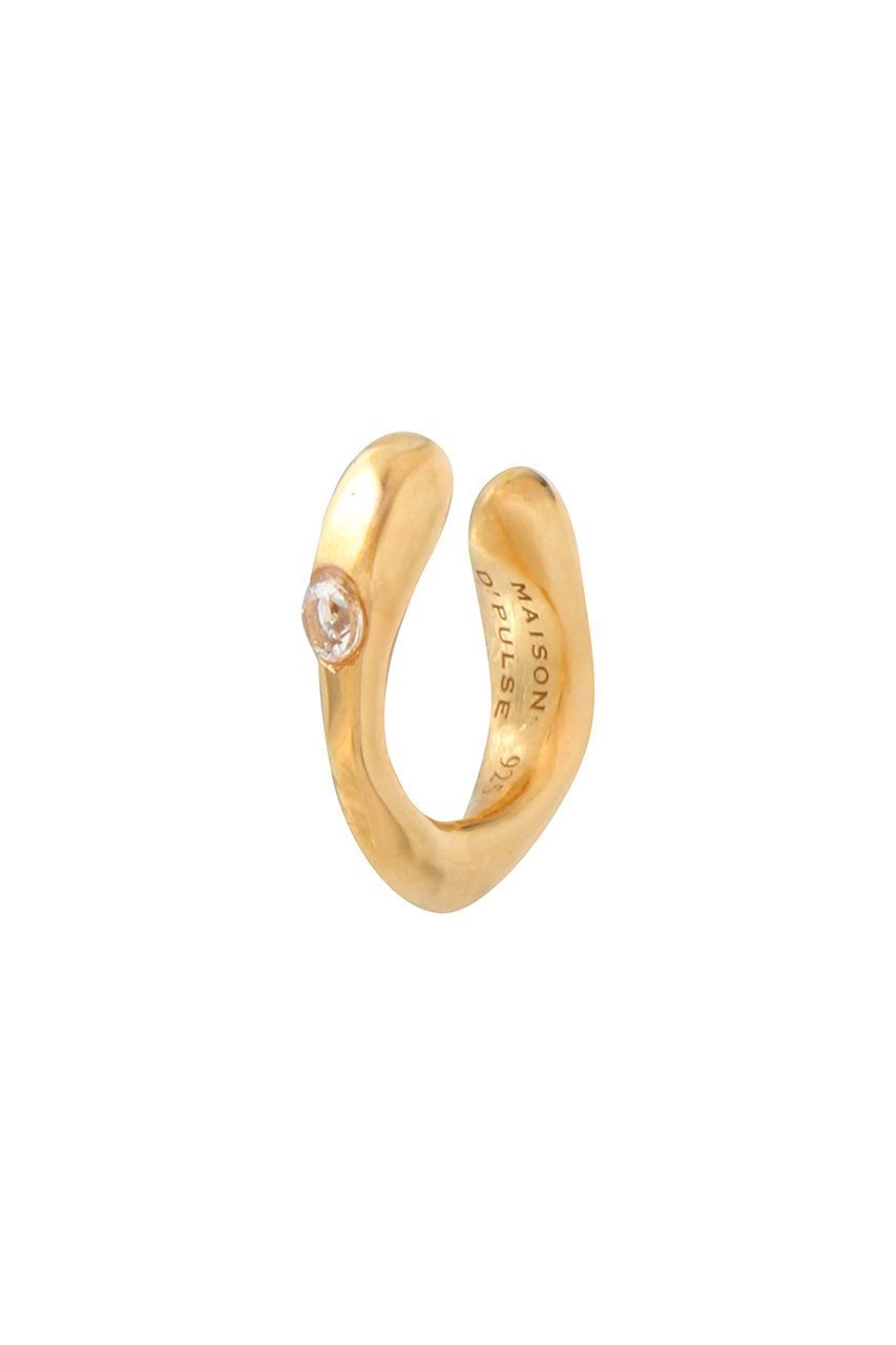 【メゾンドパルス/MAISON DPULSE】のWavy stone イヤーカフ(片耳用) K24GP インテリア・キッズ・メンズ・レディースファッション・服の通販 founy(ファニー) 　ファッション　Fashion　レディースファッション　Fashion for Women　ジュエリー　Jewelry　ファッションリング　Fashion Rings　イヤリング・フープ・ドロップタイプ　Hoop, Drop & Clip Earrings　イヤリング　Earrings　イヤーカフ　Ear Cuffs　エレガント 上品　Elegant　シンプル　Simple, Minimal　ストーン　Stone, Gem-Like　フィット　Fit, Slim Fit　片耳　One-Ear, Single Earring　ゴールド|ID: prp329100004950949 ipo3291000000037153171