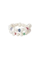 【ナチュラリジュエリ/NATURALI JEWELRY】のジェム&パールスパイラルリング ホワイト|ID: prp329100004951775 ipo3291000000037335702