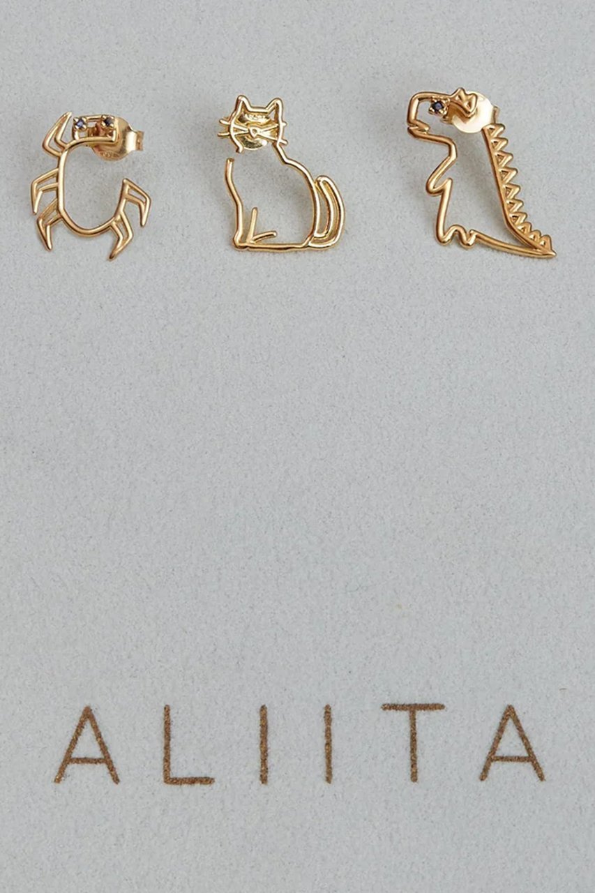 【アリータ/ALIITA】のMIAU ピアス(片耳用) 人気、トレンドファッション・服の通販 founy(ファニー) 　ファッション　Fashion　レディースファッション　Fashion for Women　ジュエリー　Jewelry　ファッションリング　Fashion Rings　イヤリング・フープ・ドロップタイプ　Hoop, Drop & Clip Earrings　イエロー　Yellow　イヤリング　Earrings　パーティ　Party, Party Style　モチーフ　Motif, Design Theme　エレガント 上品　Elegant　片耳　One-Ear, Single Earring　猫　Cat, Kitty　other-6|ID: prp329100004951992 ipo3291000000037159794