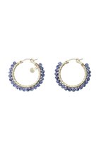 【ナチュラリジュエリ/NATURALI JEWELRY】のサファイア巻きフープピアス M サファイア|ID: prp329100004952604 ipo3291000000037335830