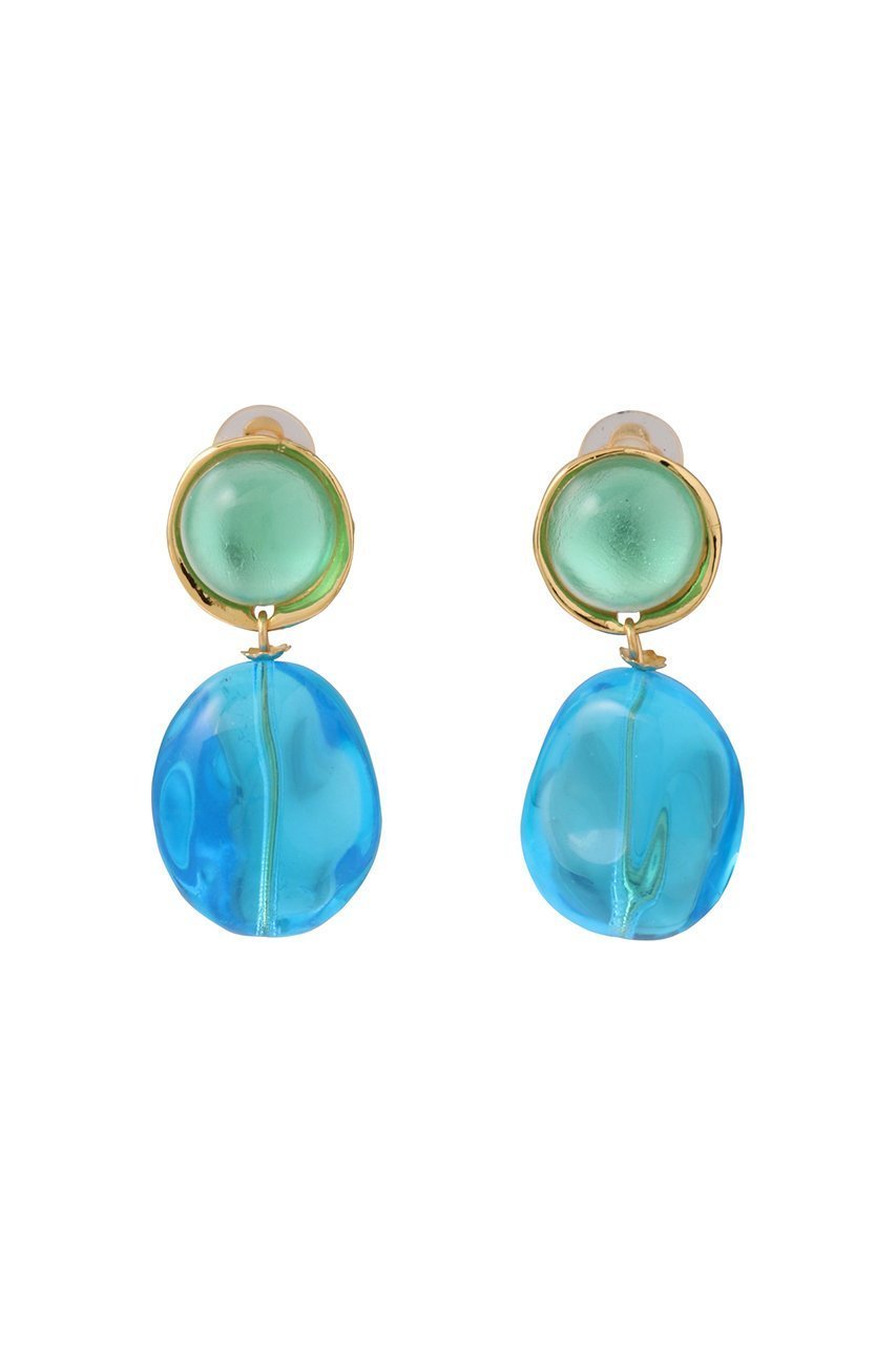 【セシル エ ジャンヌ/CECILE ET JEANNE】のルミエール バイカラーイヤリング インテリア・キッズ・メンズ・レディースファッション・服の通販 founy(ファニー) 　ファッション　Fashion　レディースファッション　Fashion for Women　ジュエリー　Jewelry　ファッションリング　Fashion Rings　イヤリング・フープ・ドロップタイプ　Hoop, Drop & Clip Earrings　イヤリング　Earrings　ガラス　Glass, Glassware　シンプル　Simple, Minimal　リュクス　Luxury, Elegant, High-End, Chic　グリーン×ブルー|ID: prp329100004952694 ipo3291000000037164036