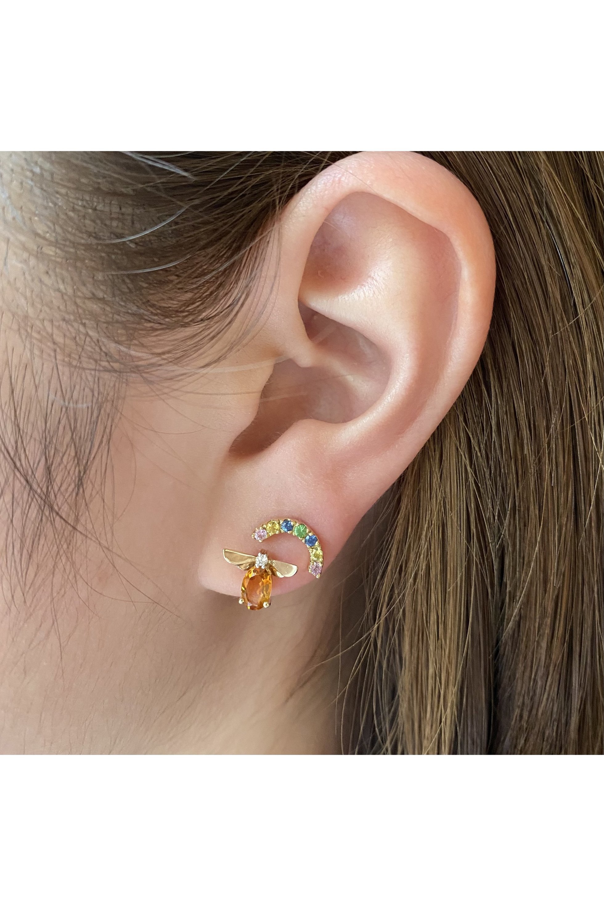 【ビジュードエム/Bijou de M】のレインボーピアス L(片耳用) 人気、トレンドファッション・服の通販 founy(ファニー) 　ファッション　Fashion　レディースファッション　Fashion for Women　ジュエリー　Jewelry　ファッションリング　Fashion Rings　イヤリング・フープ・ドロップタイプ　Hoop, Drop & Clip Earrings　おすすめ　Recommended / Our Picks　イヤリング　Earrings　ジュエリー　Jewelry, Accessories　ストーン　Stone, Gem-Like　ダブル　Double, Double-Breasted　片耳　One-Ear, Single Earring　other-4|ID: prp329100004952980 ipo3291000000037165782