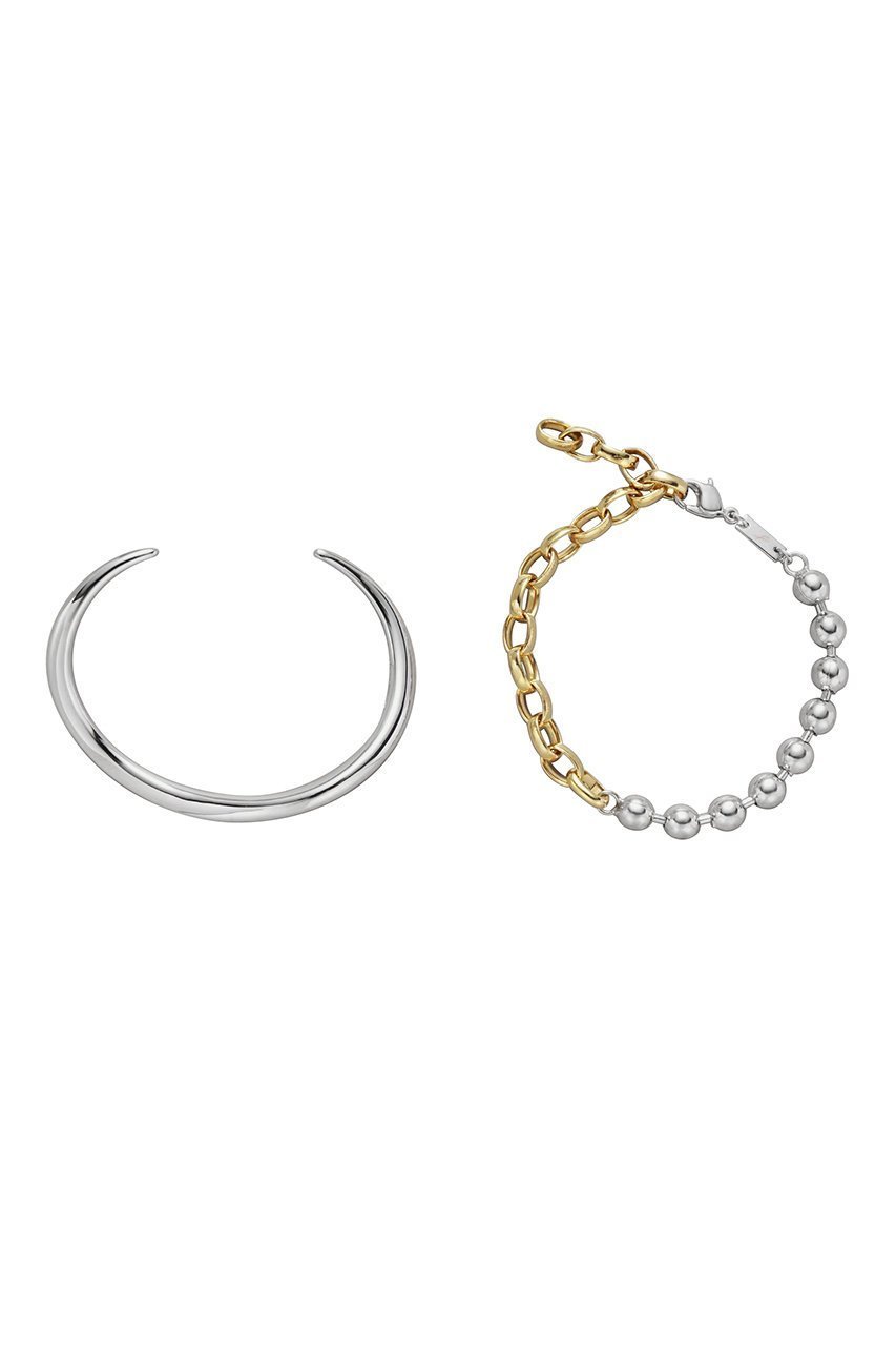 【プラス ヴァンドーム/Plus Vendome】の【ELLE SHOP限定】バイカラー バングル&ブレスレットセット 人気、トレンドファッション・服の通販 founy(ファニー) 　ファッション　Fashion　レディースファッション　Fashion for Women　ジュエリー　Jewelry　チェーン＆カフブレスレット　Cuff & Chain Bracelets　バングル・カフブレスレット　Bangles & Cuff Bracelets　イエロー　Yellow　コーティング　Coating, Coated Finish　サマー　Summer, Summer Style　シルバー　Silver, Metallic Silver　チェーン　Chain, Chain Strap　バランス　Balance, Style Balance　バングル　Bangle, Bracelet　ブレスレット　Bracelet, Wristband　メタル　Metal, Metal Parts　 other-1|ID: prp329100004953017 ipo3291000000037165976