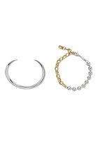 【プラス ヴァンドーム/Plus Vendome】の【ELLE SHOP限定】バイカラー バングル&ブレスレットセット 人気、トレンドファッション・服の通販 founy(ファニー) ファッション Fashion レディースファッション Fashion for Women ジュエリー Jewelry チェーン＆カフブレスレット Cuff & Chain Bracelets バングル・カフブレスレット Bangles & Cuff Bracelets イエロー Yellow コーティング Coating, Coated Finish サマー Summer, Summer Style シルバー Silver, Metallic Silver チェーン Chain, Chain Strap バランス Balance, Style Balance バングル Bangle, Bracelet ブレスレット Bracelet, Wristband メタル Metal, Metal Parts thumbnail シルバー/ゴールド|ID: prp329100004953017 ipo3291000000037165977