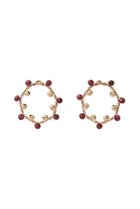 【ナチュラリジュエリ/NATURALI JEWELRY】のバブル巻きミニオーバルピアス ガーネット|ID: prp329100004953051 ipo3291000000037335987