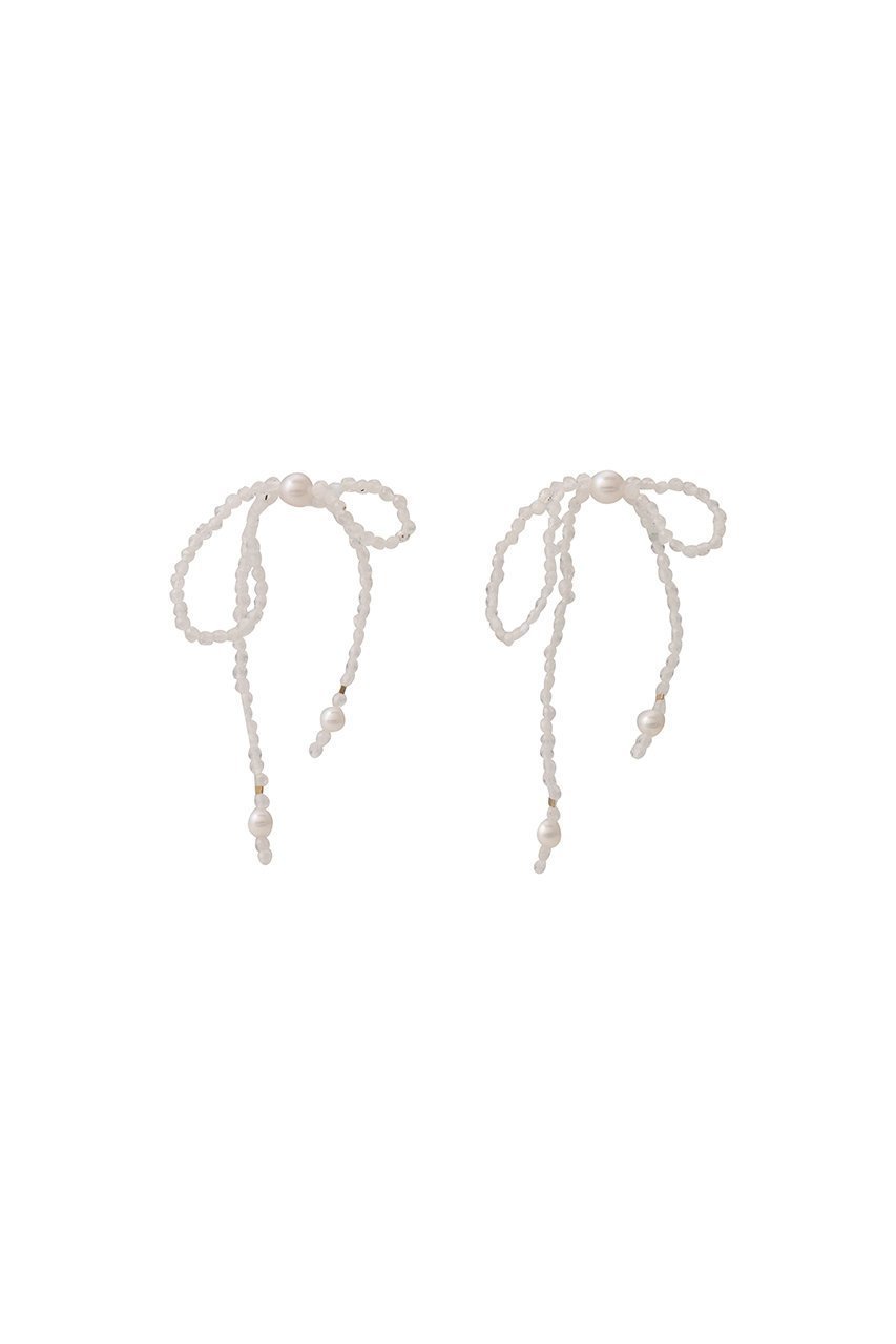 【ナチュラリジュエリ/NATURALI JEWELRY】のタッセルリボンピアス インテリア・キッズ・メンズ・レディースファッション・服の通販 founy(ファニー) 　ファッション　Fashion　レディースファッション　Fashion for Women　ジュエリー　Jewelry　ファッションリング　Fashion Rings　イヤリング・フープ・ドロップタイプ　Hoop, Drop & Clip Earrings　イヤリング　Earrings　ストーン　Stone, Gem-Like　タッセル　Tassel, Fringe　フォルム　Silhouette, Form　リボン　Ribbon, Bow　エレガント 上品　Elegant　ムーンストーン|ID: prp329100004953052 ipo3291000000037166203